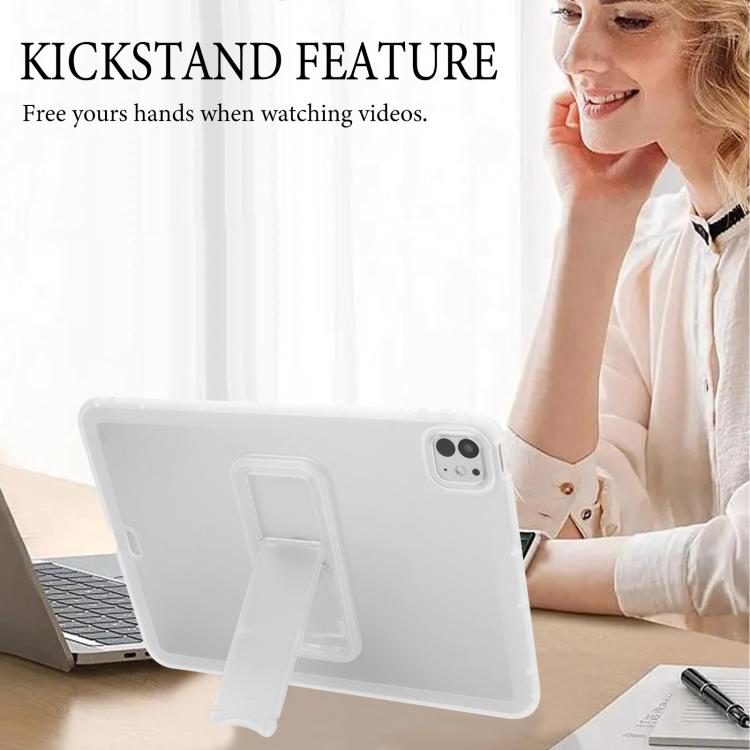 For iPad Pro 11 2025 / 2024 Semi-Transparent TPU Shockproof Tablet Case with Holder