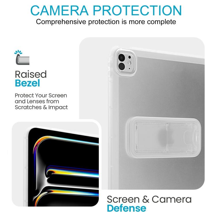 For iPad Pro 11 2025 / 2024 Semi-Transparent TPU Shockproof Tablet Case with Holder