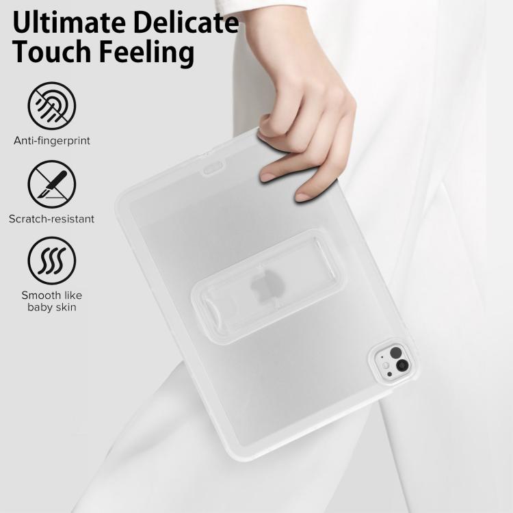 For iPad Pro 11 2025 / 2024 Semi-Transparent TPU Shockproof Tablet Case with Holder