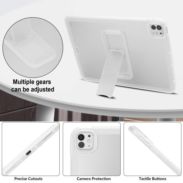 For iPad Pro 11 2025 / 2024 Semi-Transparent TPU Shockproof Tablet Case with Holder