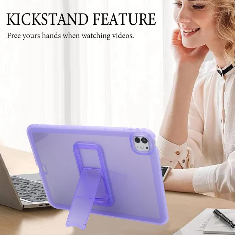 For iPad Pro 11 2025 / 2024 Semi-Transparent TPU Shockproof Tablet Case with Holder