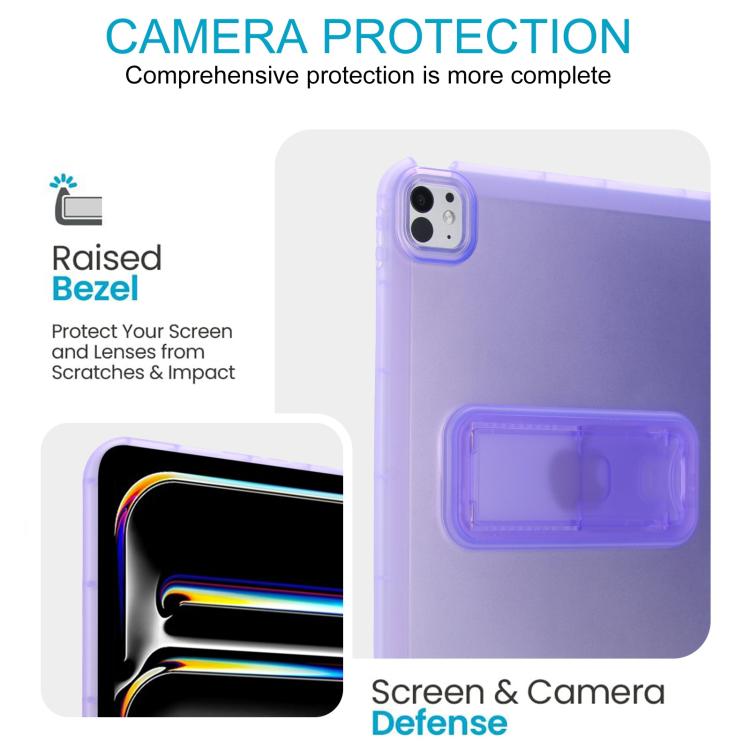 For iPad Pro 11 2025 / 2024 Semi-Transparent TPU Shockproof Tablet Case with Holder