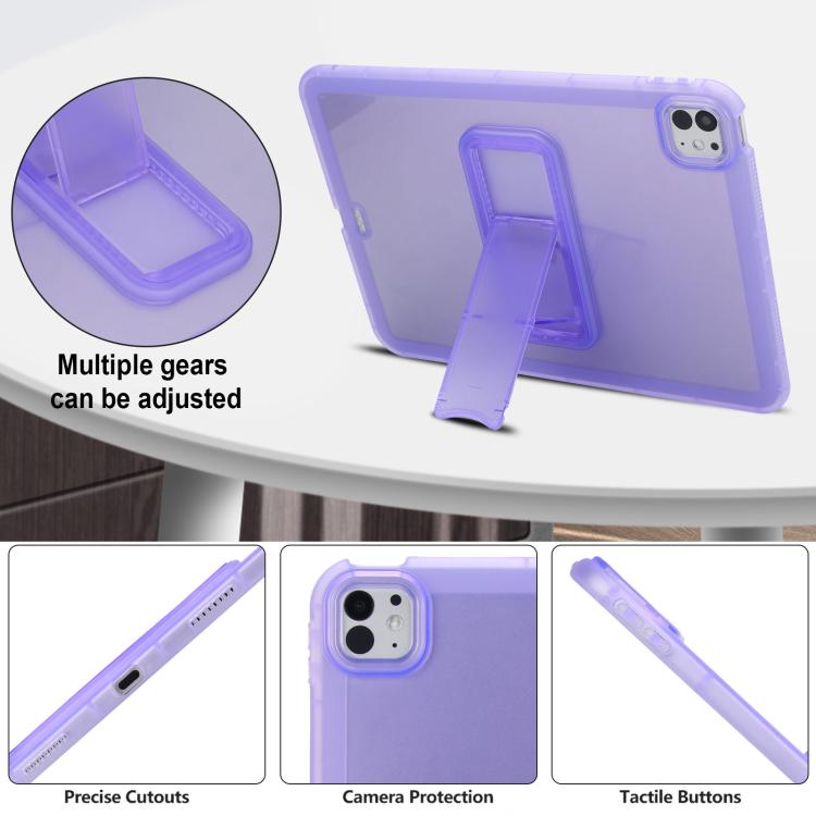 For iPad Pro 11 2025 / 2024 Semi-Transparent TPU Shockproof Tablet Case with Holder