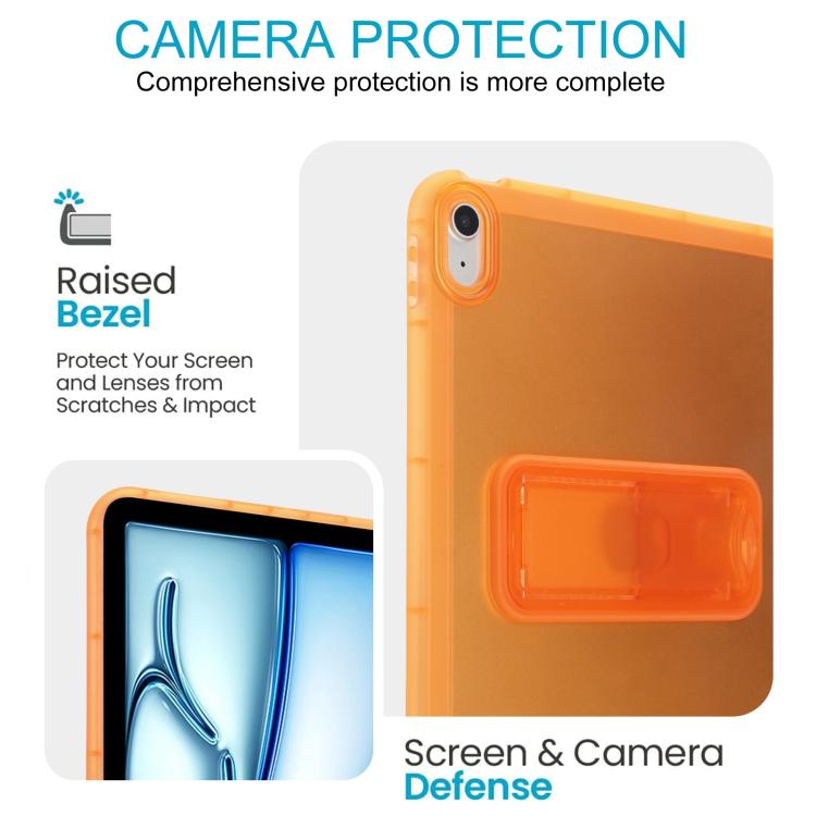 For iPad 2025 / 2022 Semi-Transparent TPU Shockproof Tablet Case with Holder