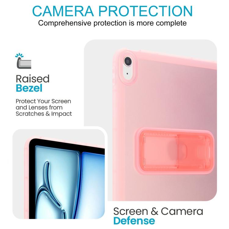 For iPad 2025 / 2022 Semi-Transparent TPU Shockproof Tablet Case with Holder