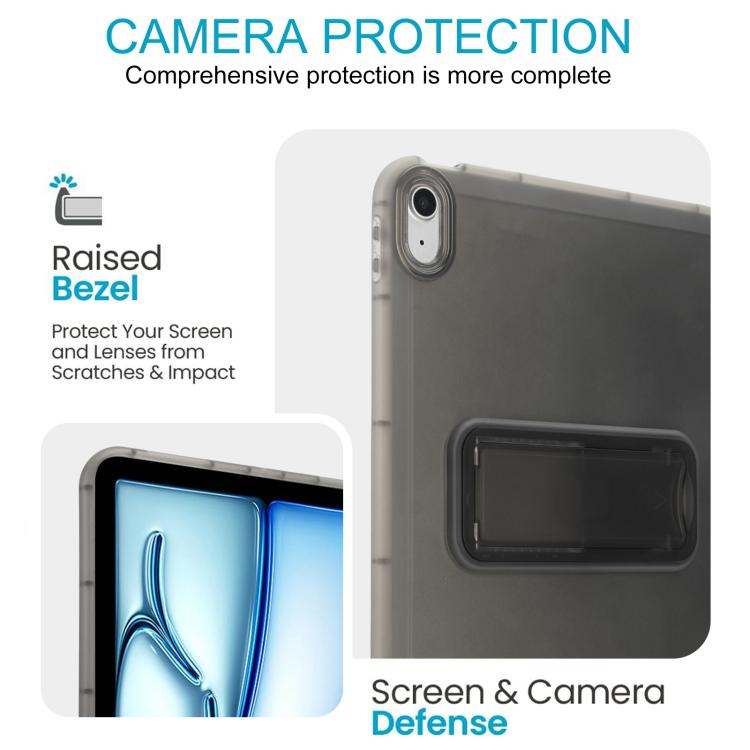 For iPad 2025 / 2022 Semi-Transparent TPU Shockproof Tablet Case with Holder