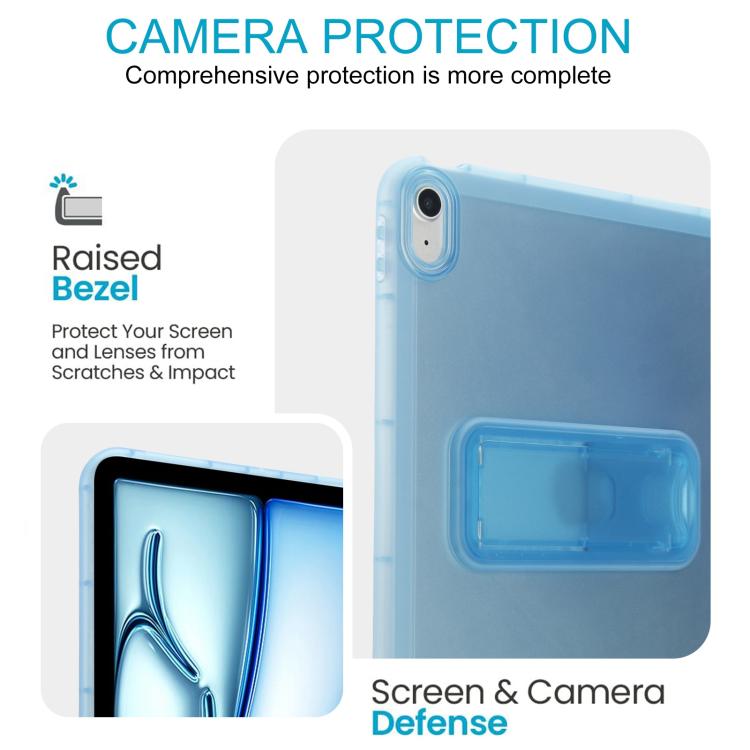 For iPad 2025 / 2022 Semi-Transparent TPU Shockproof Tablet Case with Holder