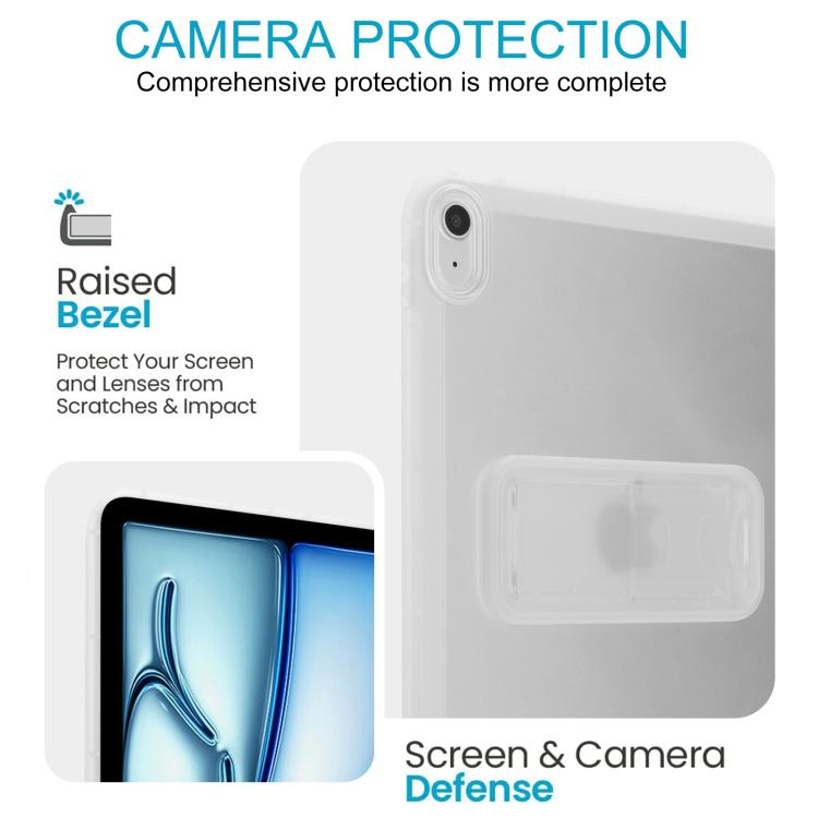 For iPad 2025 / 2022 Semi-Transparent TPU Shockproof Tablet Case with Holder