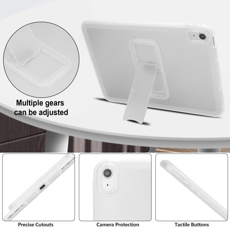 For iPad 2025 / 2022 Semi-Transparent TPU Shockproof Tablet Case with Holder