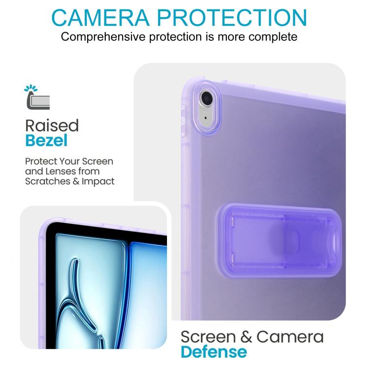 For iPad 2025 / 2022 Semi-Transparent TPU Shockproof Tablet Case with Holder