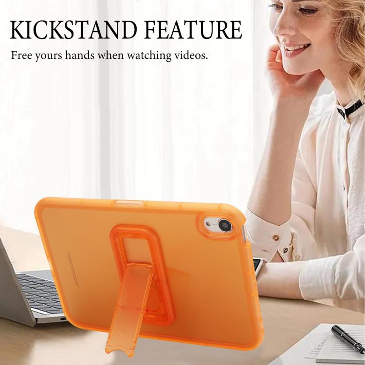 For iPad mini 6 / mini 2024 Semi-Transparent TPU Shockproof Tablet Case with Holder