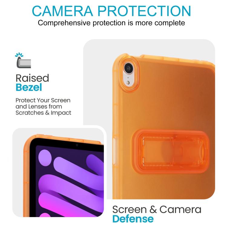 For iPad mini 6 / mini 2024 Semi-Transparent TPU Shockproof Tablet Case with Holder