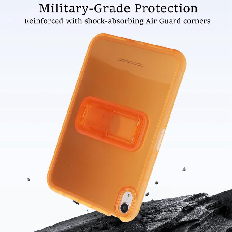 For iPad mini 6 / mini 2024 Semi-Transparent TPU Shockproof Tablet Case with Holder