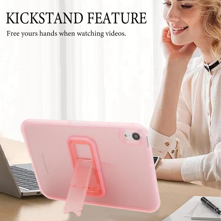 For iPad mini 6 / mini 2024 Semi-Transparent TPU Shockproof Tablet Case with Holder
