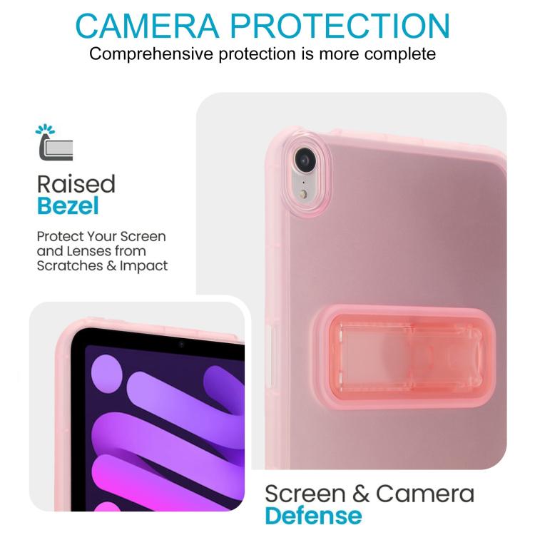 For iPad mini 6 / mini 2024 Semi-Transparent TPU Shockproof Tablet Case with Holder