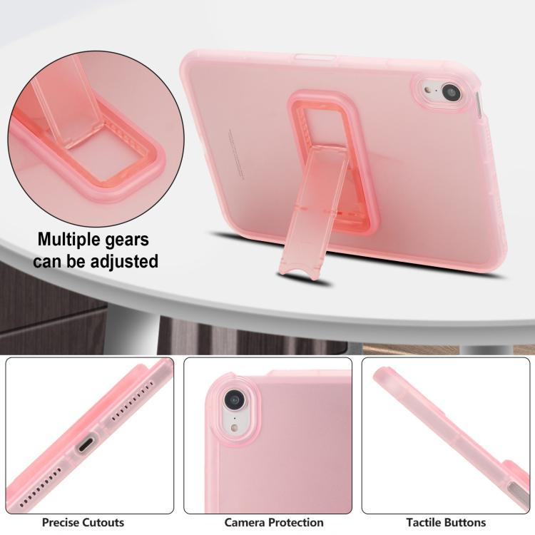 For iPad mini 6 / mini 2024 Semi-Transparent TPU Shockproof Tablet Case with Holder