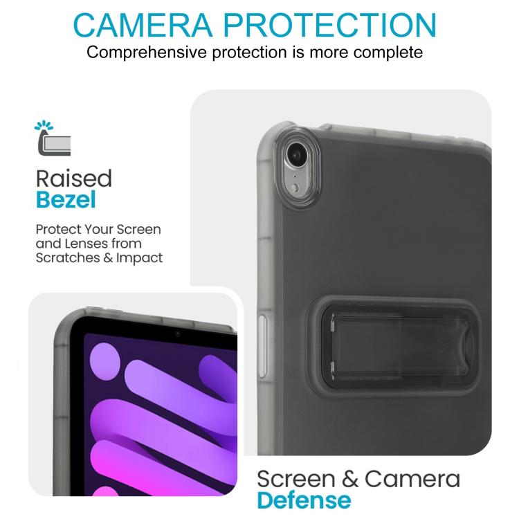 For iPad mini 6 / mini 2024 Semi-Transparent TPU Shockproof Tablet Case with Holder
