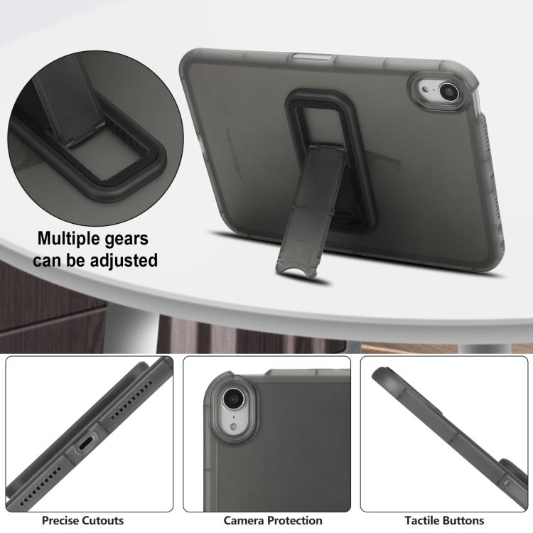 For iPad mini 6 / mini 2024 Semi-Transparent TPU Shockproof Tablet Case with Holder