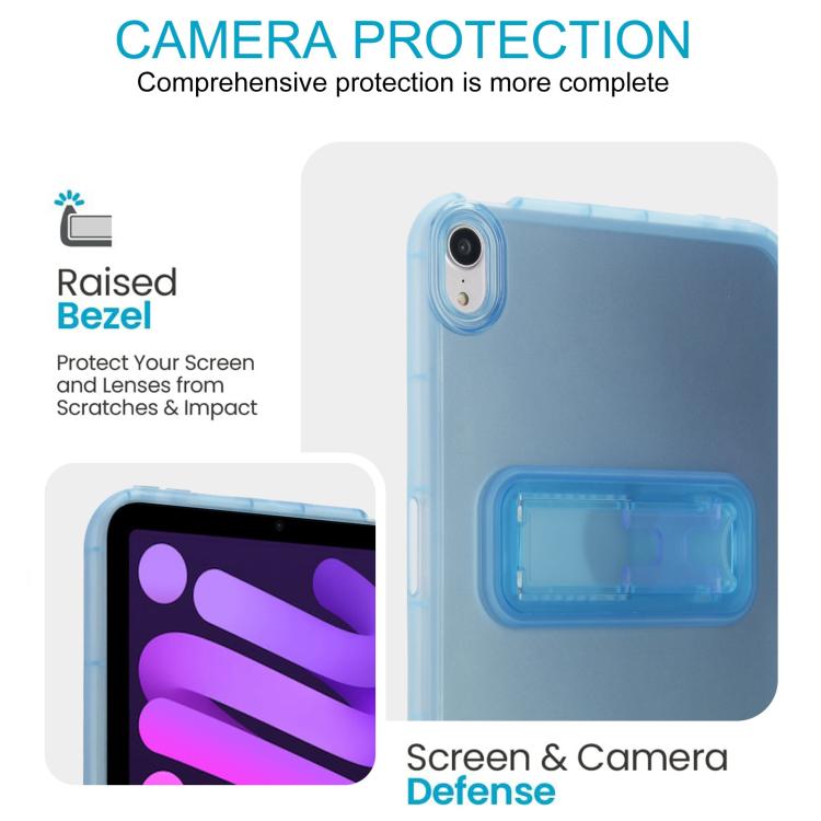 For iPad mini 6 / mini 2024 Semi-Transparent TPU Shockproof Tablet Case with Holder
