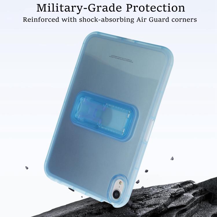 For iPad mini 6 / mini 2024 Semi-Transparent TPU Shockproof Tablet Case with Holder