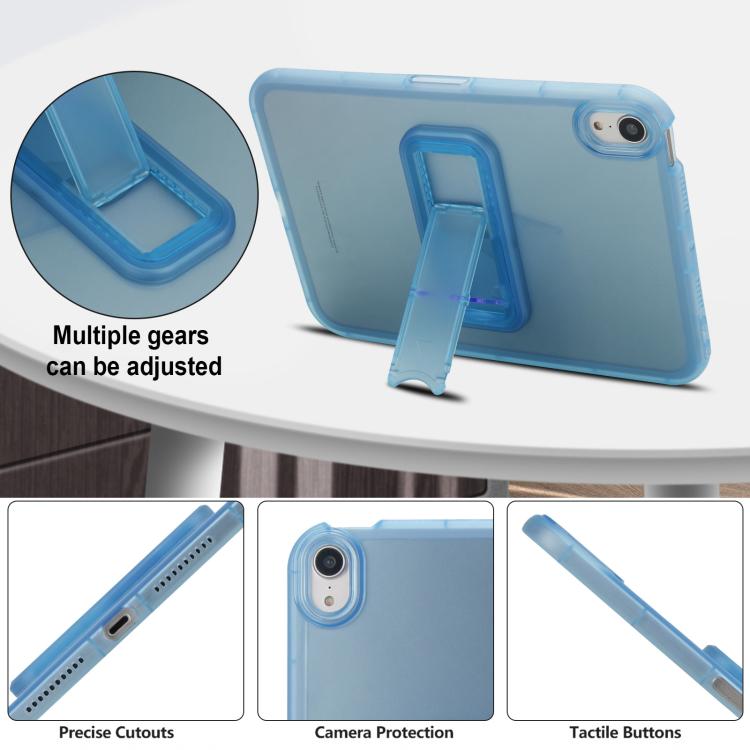 For iPad mini 6 / mini 2024 Semi-Transparent TPU Shockproof Tablet Case with Holder