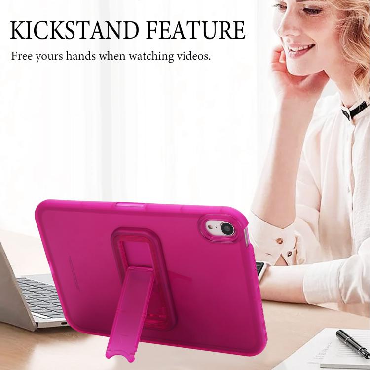 For iPad mini 6 / mini 2024 Semi-Transparent TPU Shockproof Tablet Case with Holder