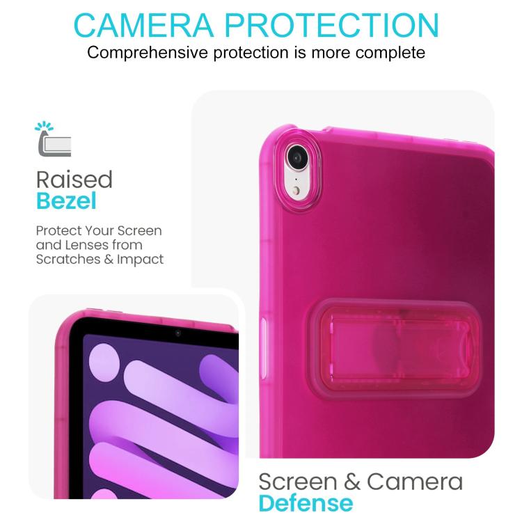 For iPad mini 6 / mini 2024 Semi-Transparent TPU Shockproof Tablet Case with Holder