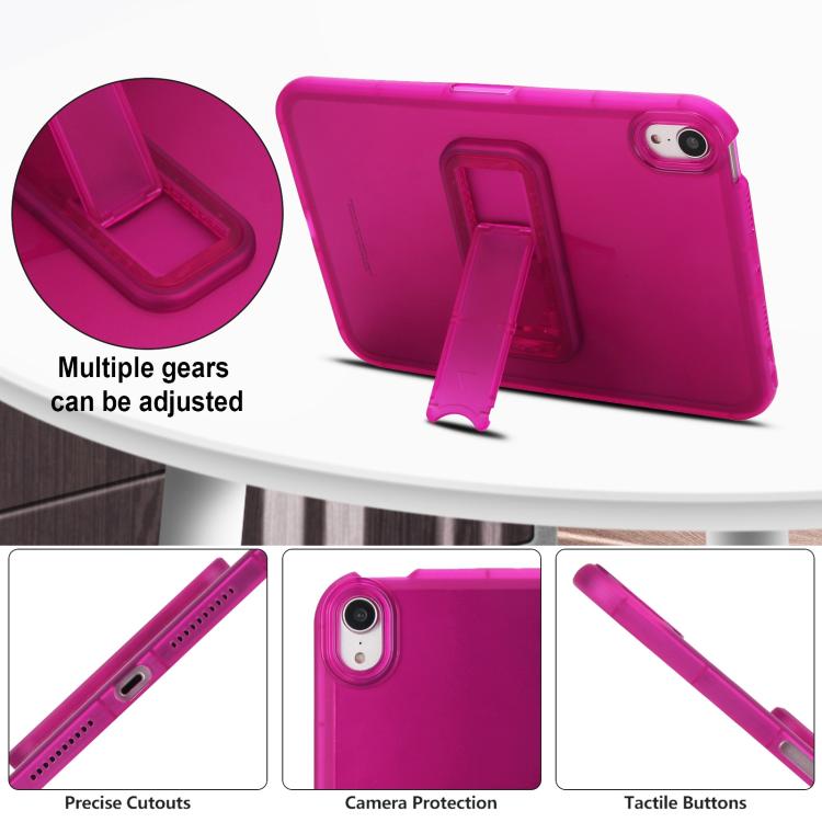 For iPad mini 6 / mini 2024 Semi-Transparent TPU Shockproof Tablet Case with Holder