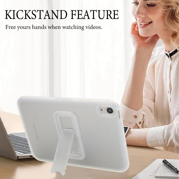 For iPad mini 6 / mini 2024 Semi-Transparent TPU Shockproof Tablet Case with Holder
