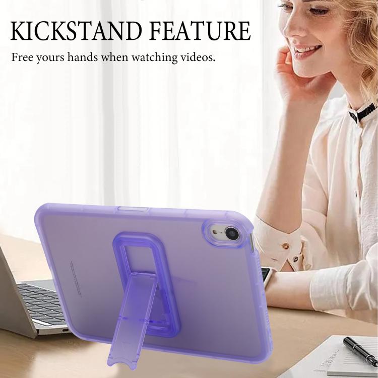 For iPad mini 6 / mini 2024 Semi-Transparent TPU Shockproof Tablet Case with Holder