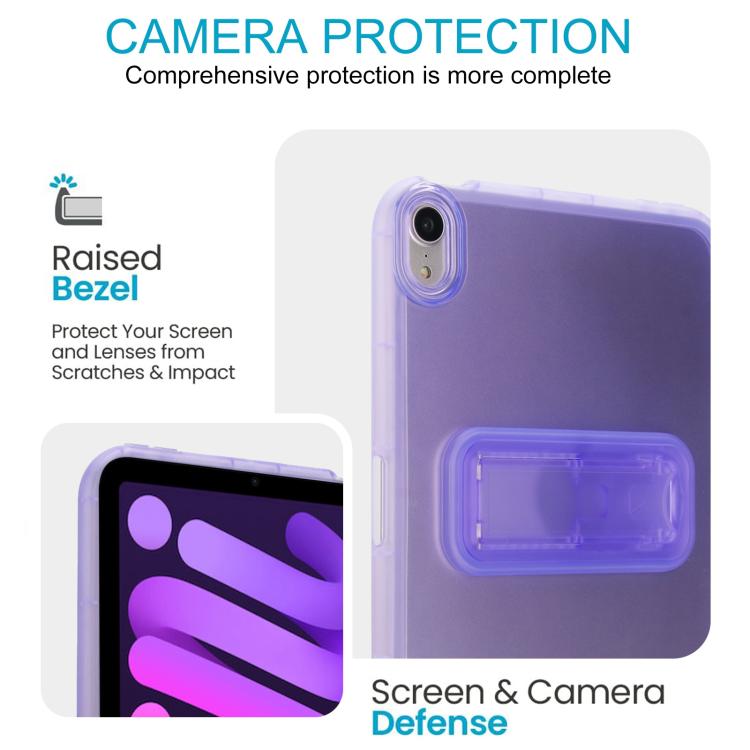 For iPad mini 6 / mini 2024 Semi-Transparent TPU Shockproof Tablet Case with Holder