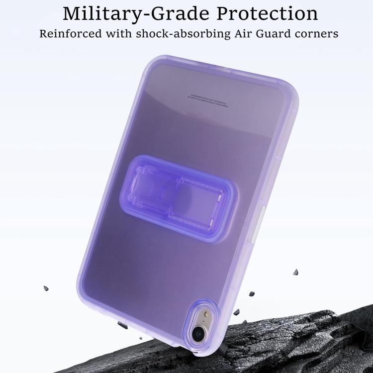 For iPad mini 6 / mini 2024 Semi-Transparent TPU Shockproof Tablet Case with Holder