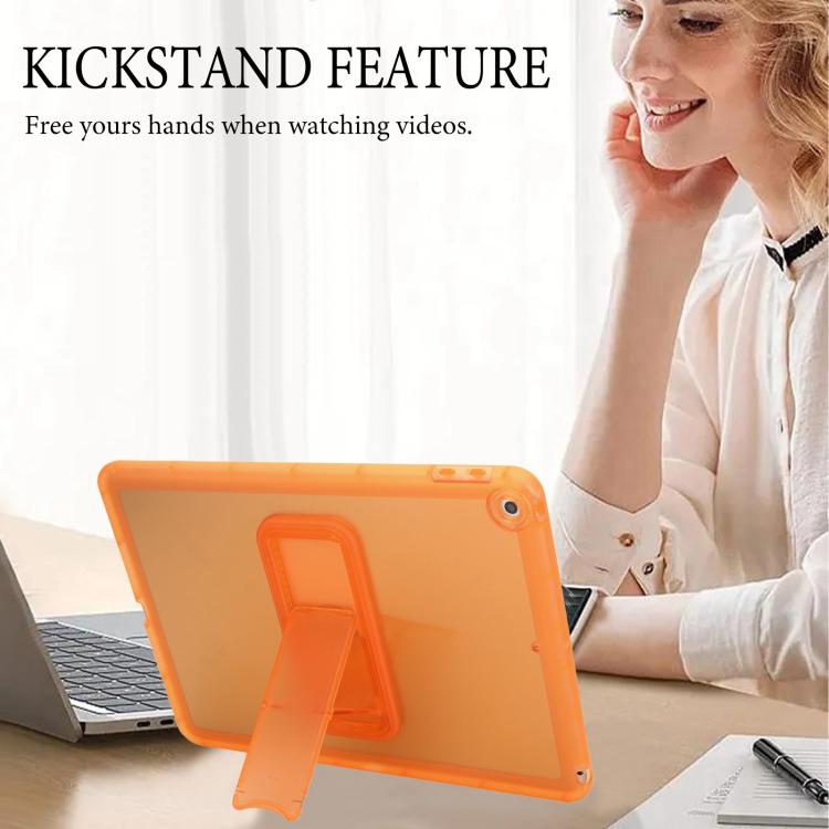 For iPad 10.2 2021 / 2020 / 2019 Semi-Transparent TPU Shockproof Tablet Case with Holder