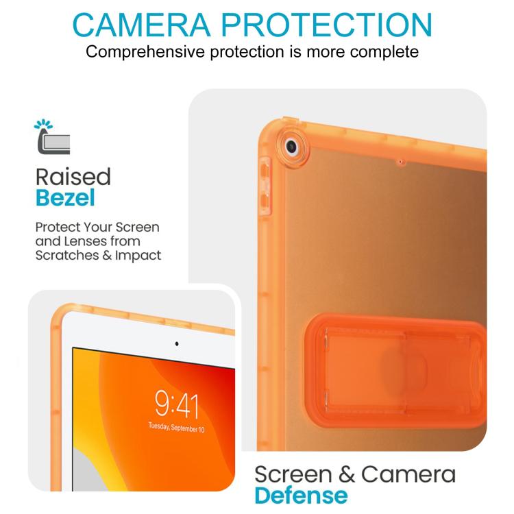 For iPad 10.2 2021 / 2020 / 2019 Semi-Transparent TPU Shockproof Tablet Case with Holder
