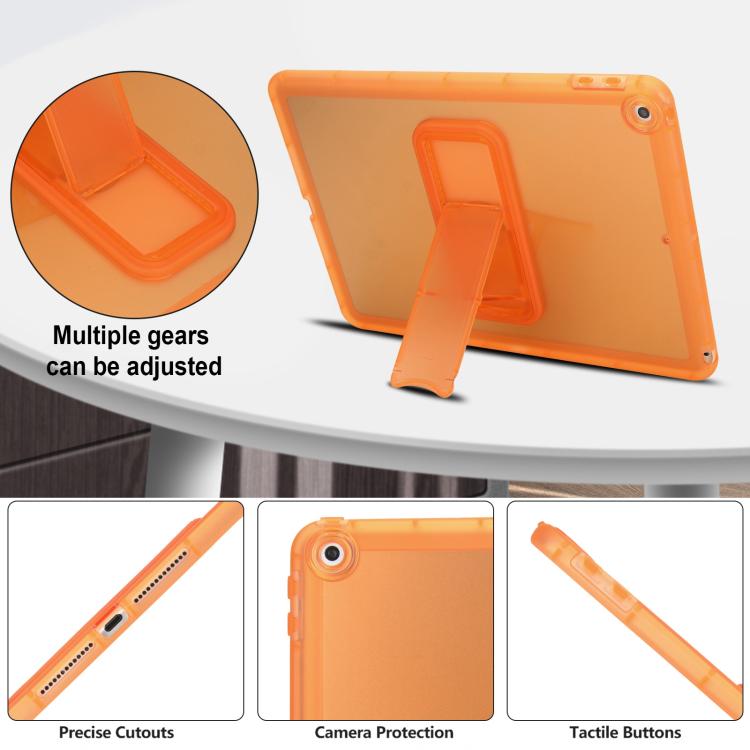 For iPad 10.2 2021 / 2020 / 2019 Semi-Transparent TPU Shockproof Tablet Case with Holder