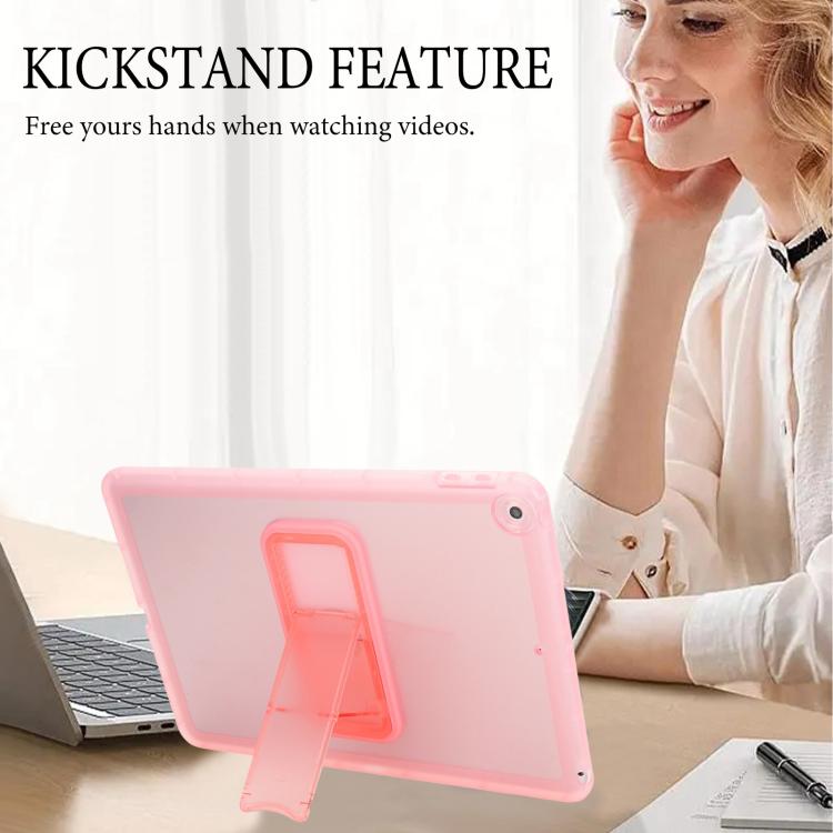 For iPad 10.2 2021 / 2020 / 2019 Semi-Transparent TPU Shockproof Tablet Case with Holder