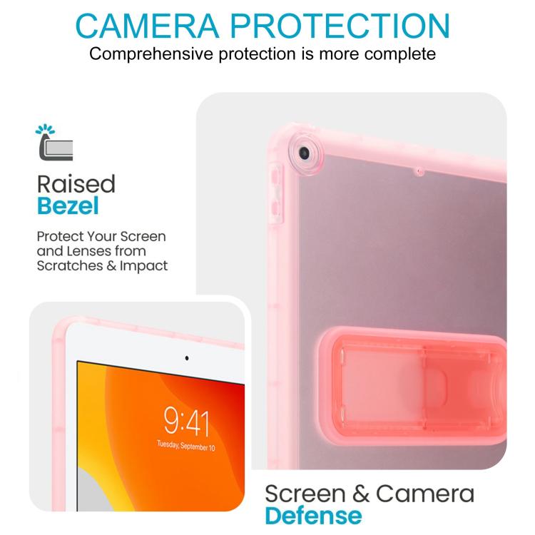 For iPad 10.2 2021 / 2020 / 2019 Semi-Transparent TPU Shockproof Tablet Case with Holder