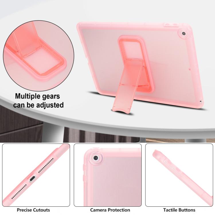 For iPad 10.2 2021 / 2020 / 2019 Semi-Transparent TPU Shockproof Tablet Case with Holder