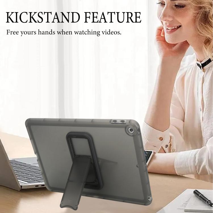 For iPad 10.2 2021 / 2020 / 2019 Semi-Transparent TPU Shockproof Tablet Case with Holder