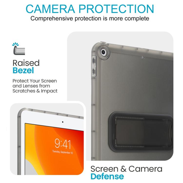 For iPad 10.2 2021 / 2020 / 2019 Semi-Transparent TPU Shockproof Tablet Case with Holder