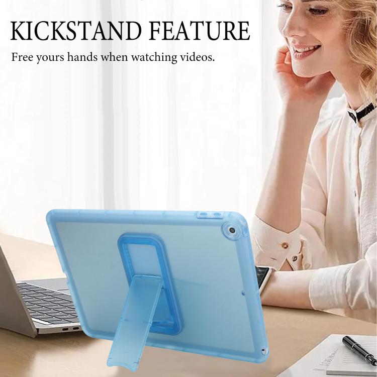 For iPad 10.2 2021 / 2020 / 2019 Semi-Transparent TPU Shockproof Tablet Case with Holder