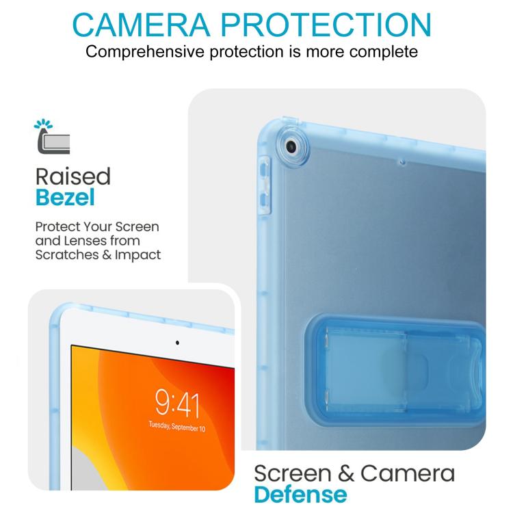 For iPad 10.2 2021 / 2020 / 2019 Semi-Transparent TPU Shockproof Tablet Case with Holder