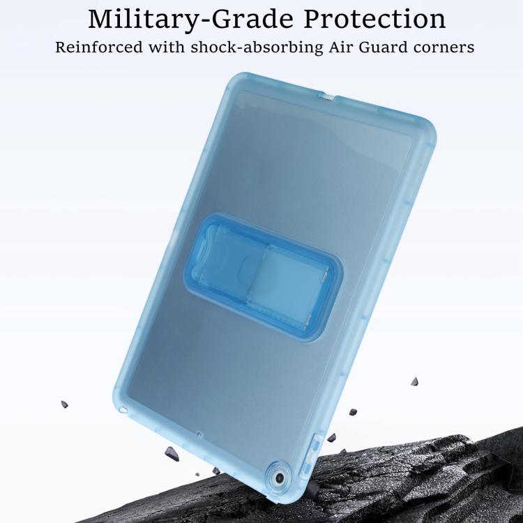 For iPad 10.2 2021 / 2020 / 2019 Semi-Transparent TPU Shockproof Tablet Case with Holder