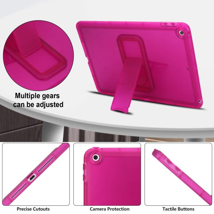 For iPad 10.2 2021 / 2020 / 2019 Semi-Transparent TPU Shockproof Tablet Case with Holder
