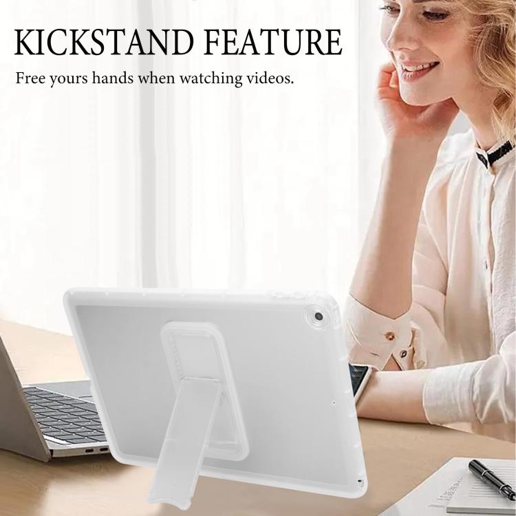 For iPad 10.2 2021 / 2020 / 2019 Semi-Transparent TPU Shockproof Tablet Case with Holder