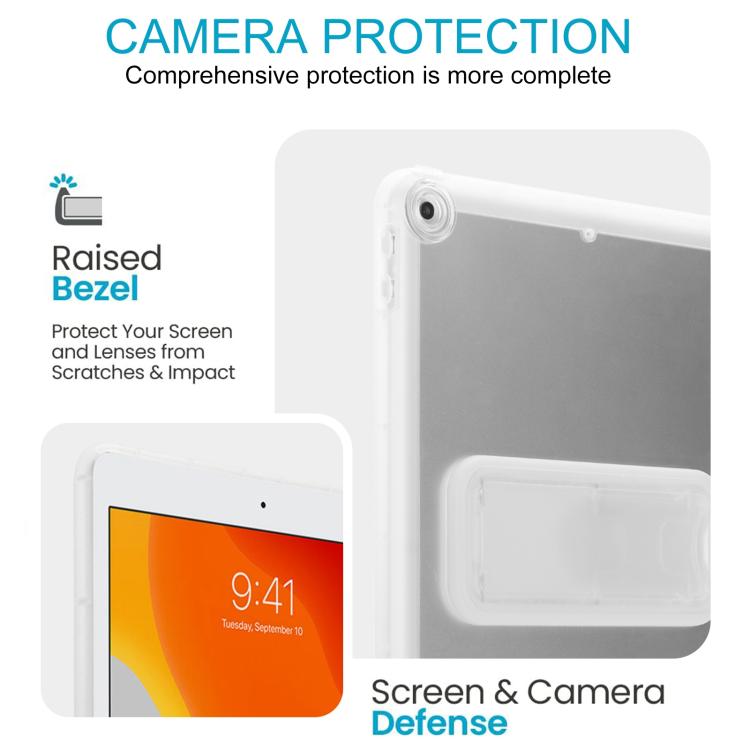 For iPad 10.2 2021 / 2020 / 2019 Semi-Transparent TPU Shockproof Tablet Case with Holder