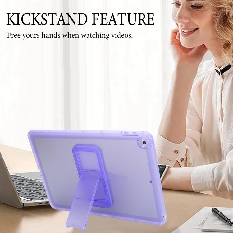 For iPad 10.2 2021 / 2020 / 2019 Semi-Transparent TPU Shockproof Tablet Case with Holder