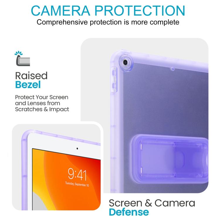 For iPad 10.2 2021 / 2020 / 2019 Semi-Transparent TPU Shockproof Tablet Case with Holder