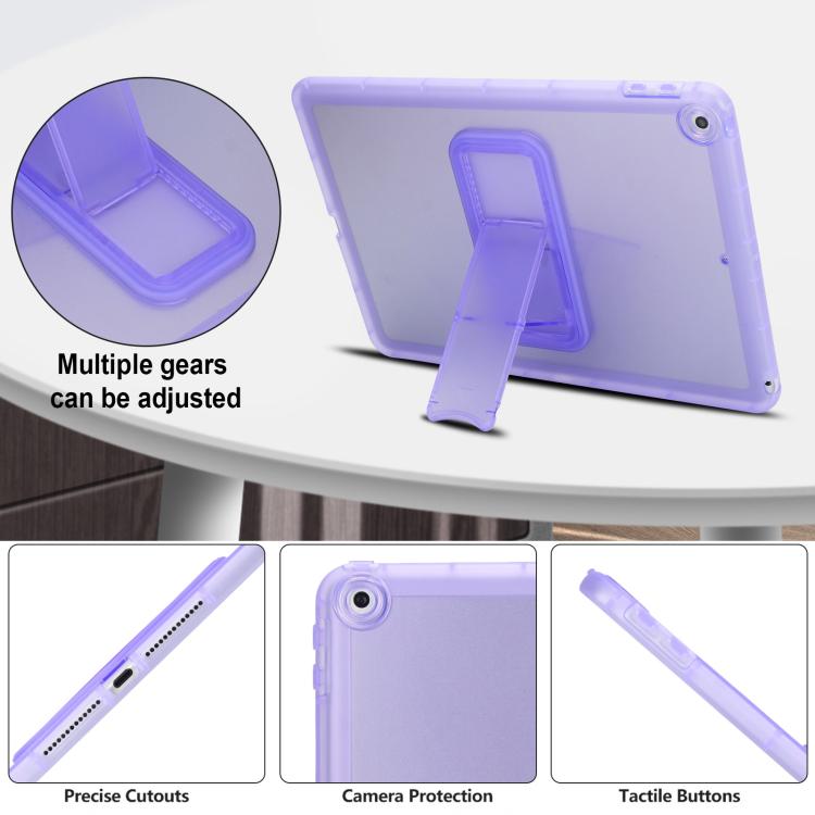 For iPad 10.2 2021 / 2020 / 2019 Semi-Transparent TPU Shockproof Tablet Case with Holder