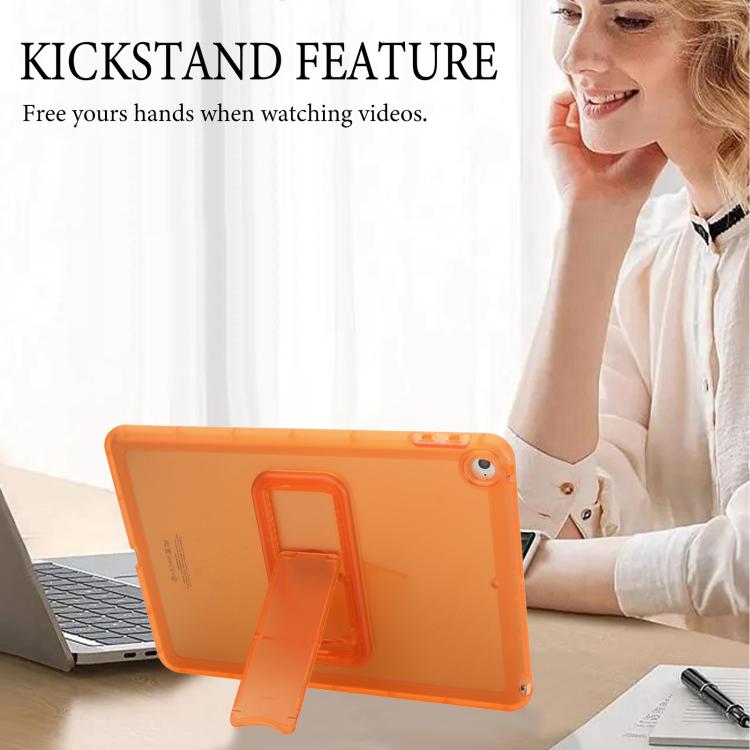 For iPad Air / Air 2 / 9.7 2017 / 2018 Semi-Transparent TPU Shockproof Tablet Case with Holder